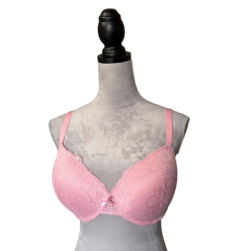 Laura Ashley Pink‎ Floral Lace Underwire Bra 38DD Style 3700-16 Rose Pink
